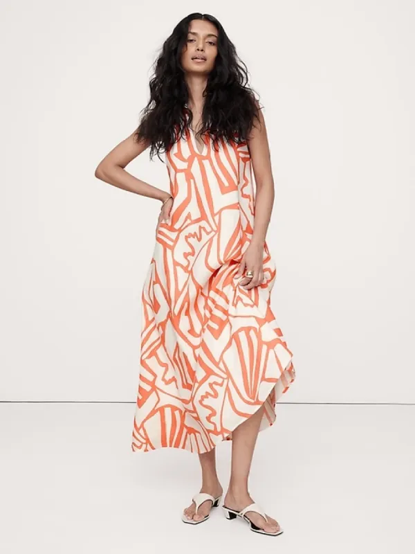 Pauline Linen Midi Dress sold by Banana Republic