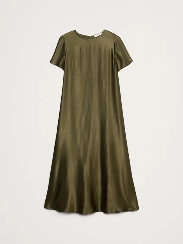 aurelia satin trapeze mini dress Banana Republic + Aurelia Satin Trapeze Mini Dress