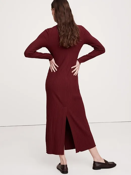 Wide Ribbed Turtleneck Maxi Dress sold by Banana Republic product image thumbnail 2