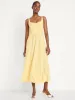 Fit & Flare Sleeveless Linen-Blend Midi Dress sold by GAP