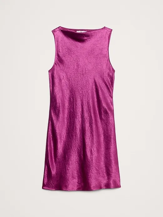 Crinkle-Satin Shift Dress sold by Banana Republic product image thumbnail 4