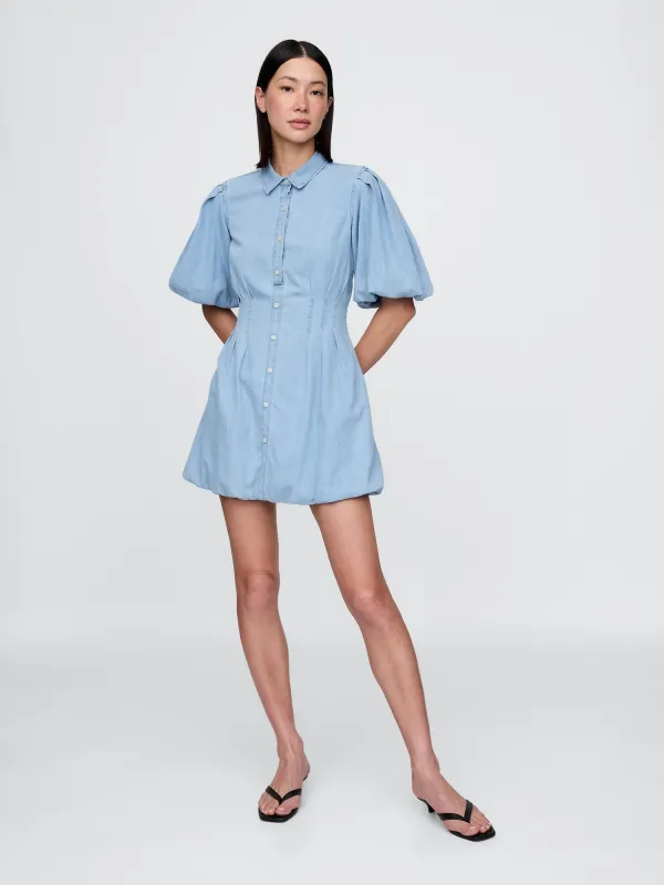 Denim Bubble Mini Shirtdress sold by GAP