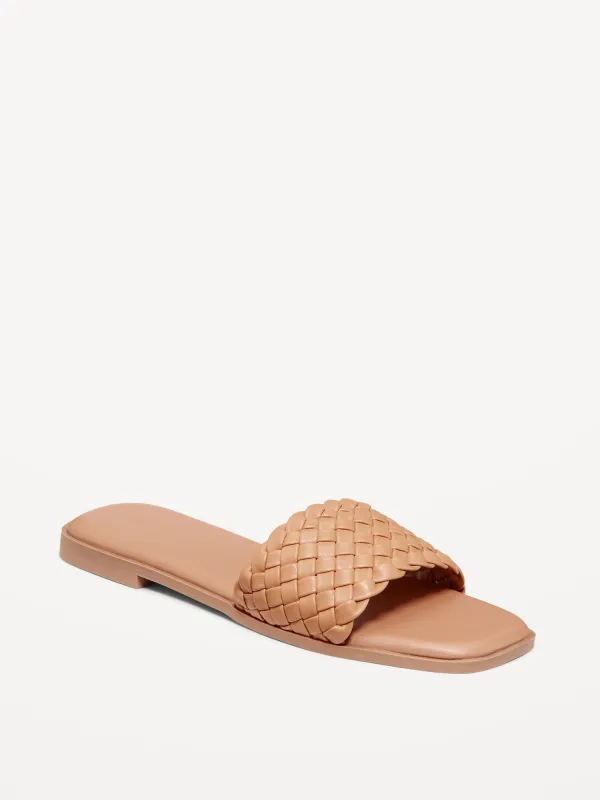 Faux-Leather Woven Slide Sandals sold by GAP