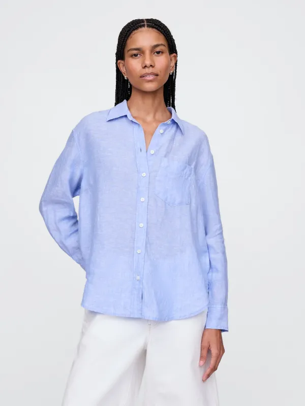 100% Linen Oversized Shirt sold by GAP