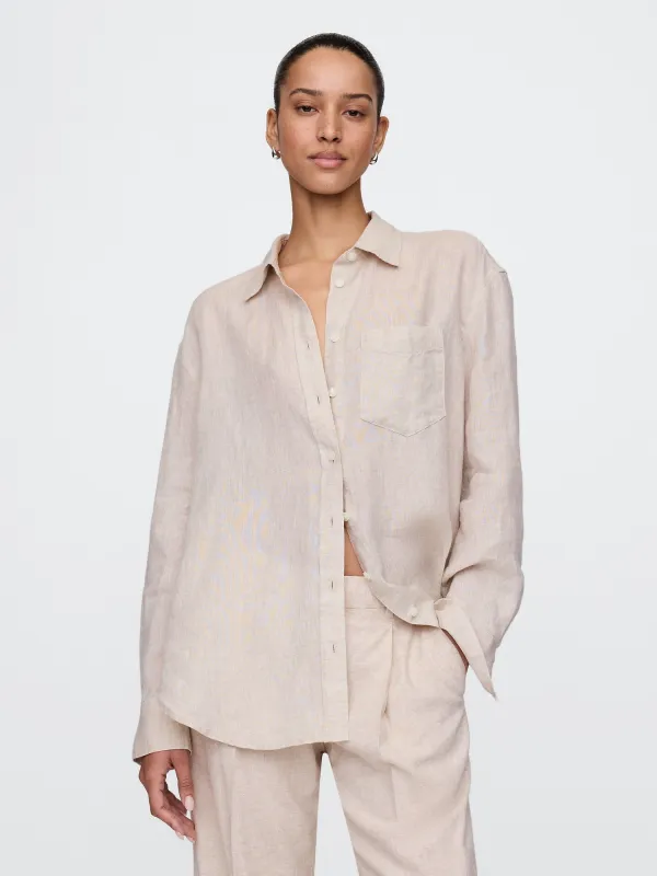 100% Linen Oversized Shirt sold by GAP