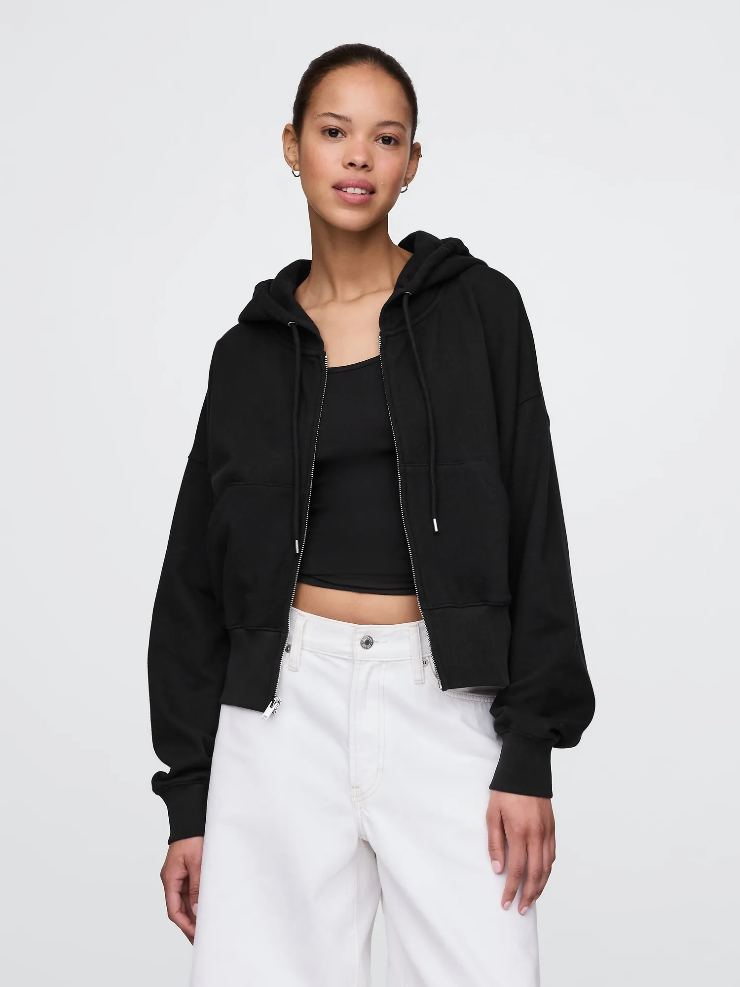 French Terry Oversized Zip Wedge Hoodie sold by GAP