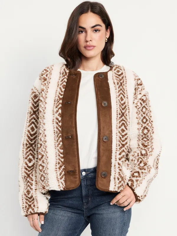 Button-Front Sherpa Jacket sold by GAP