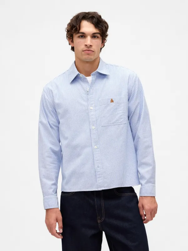 Relaxed Crop Straight-Hem Oxford Shirt sold by GAP
