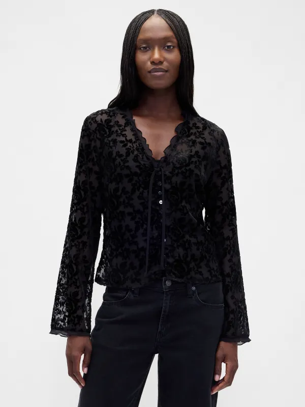 Burnout Velvet Shirt sold by GAP