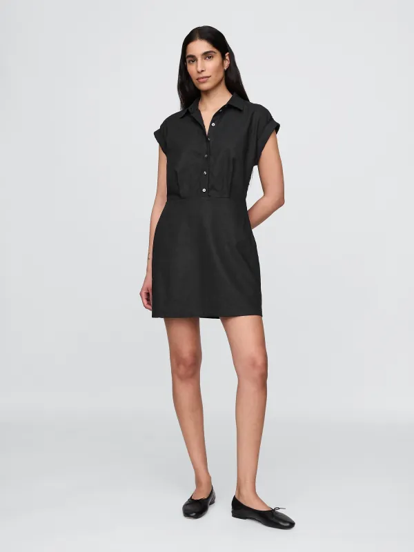 Linen-Blend Shirtdress sold by GAP