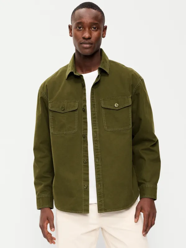 Oversized Canvas Workwear Shirt sold by GAP