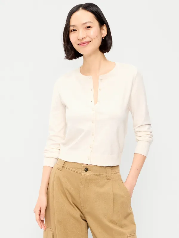 SoSoft Lite Cropped Crew-Neck Cardigan sold by GAP