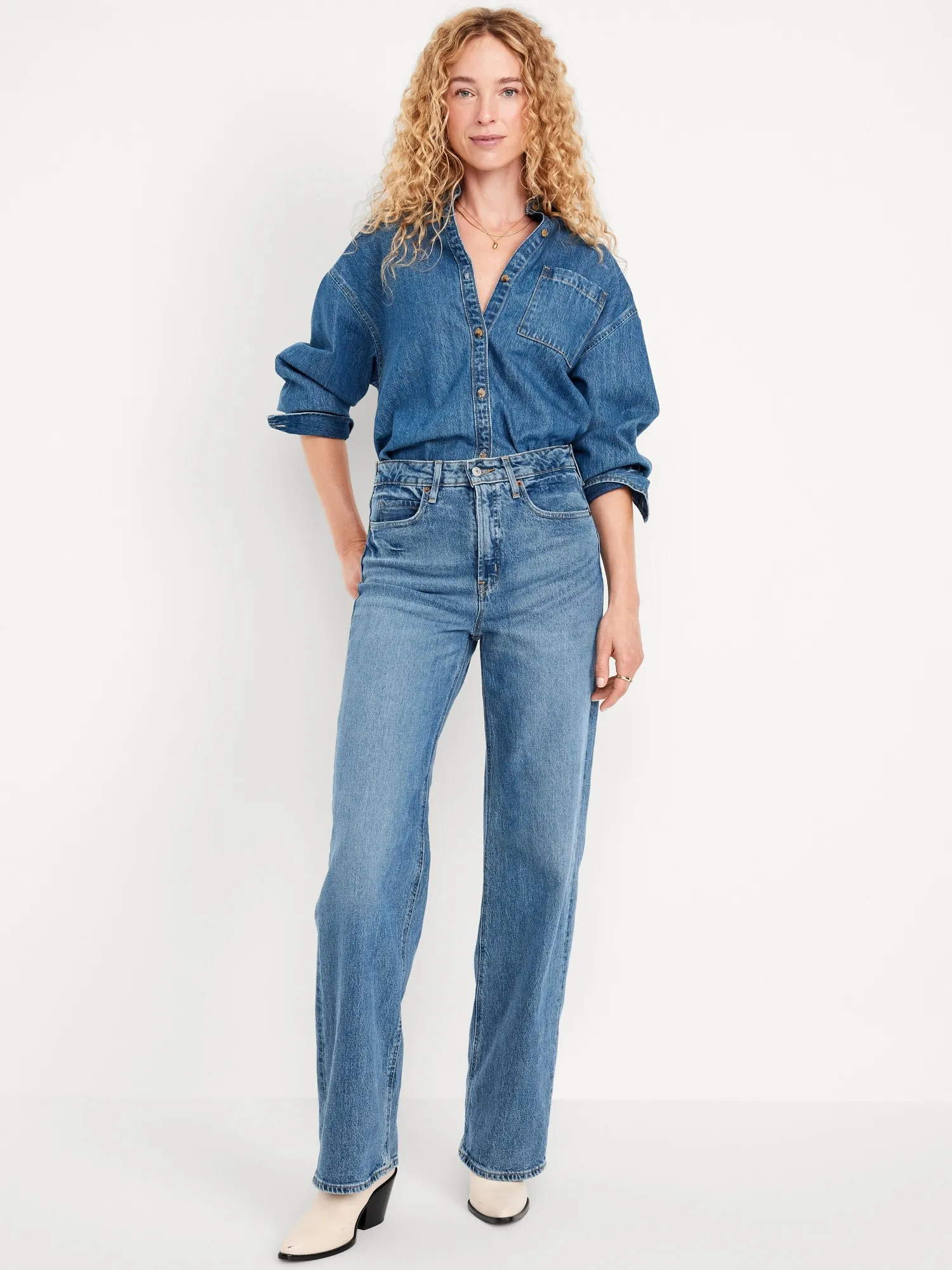 Extra High-Waisted Wide-Leg Jeans sold by GAP