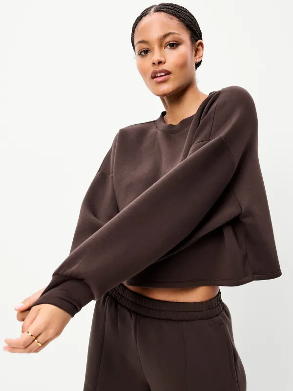 Bounce Fleece Crew-Neck Cropped Sweatshirt made by GAP