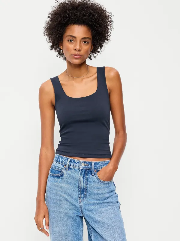 Hug Double-Layer Scoop-Neck Tank Top made by GAP