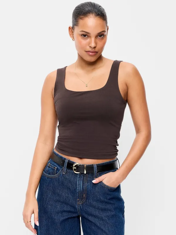 Hug Double-Layer Scoop-Neck Tank Top made by GAP