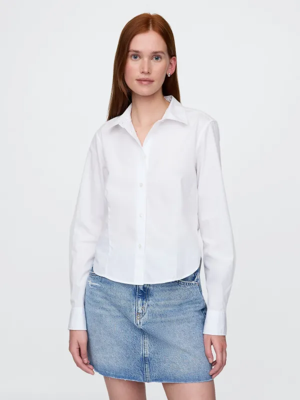 Organic Cotton Fitted Crop Shirt made by GAP