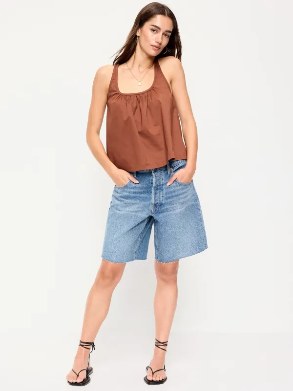 Mid-Rise Baggy Jean Cut-Off Shorts -- 9-inch inseam made by GAP