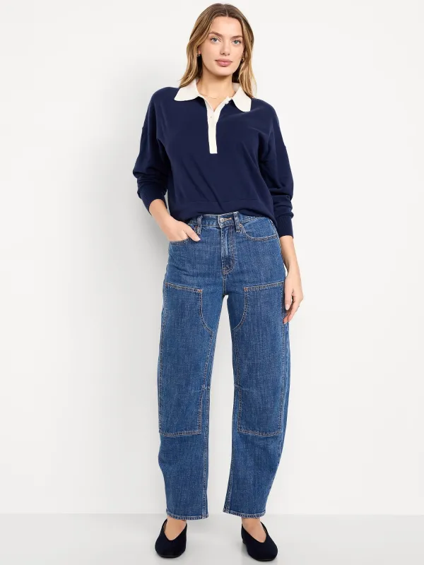 High-Waisted Baggy Barrel Utility Jeans made by GAP