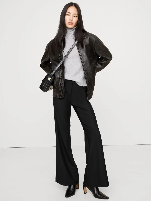 Mid-Rise Flare Stretch Wool-Blend Pant made by GAP