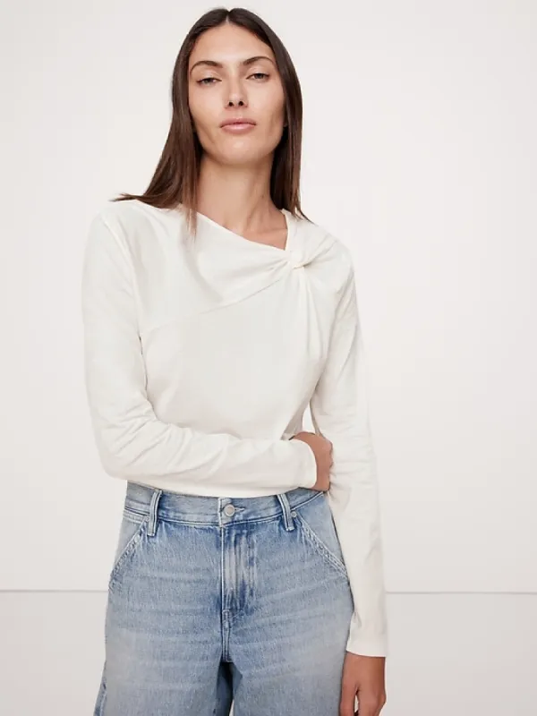 Silky Cotton Twist T-Shirt sold by Banana Republic