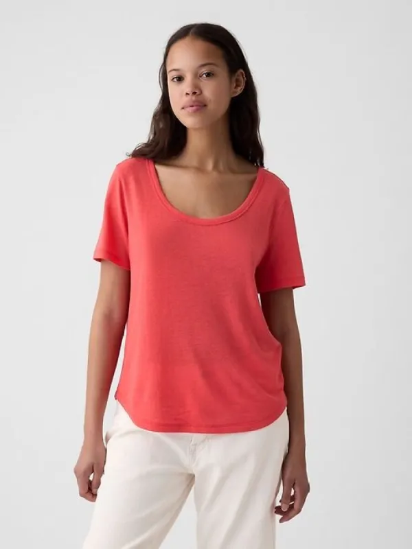 Linen-Blend T-Shirt sold by GAP