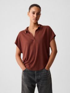 Linen-Blend Polo Shirt sold by GAP