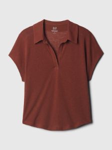 Linen-Blend Polo Shirt sold by GAP