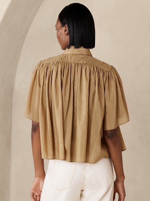 Rosalie Cotton-Silk Top sold by Banana Republic product image thumbnail 2