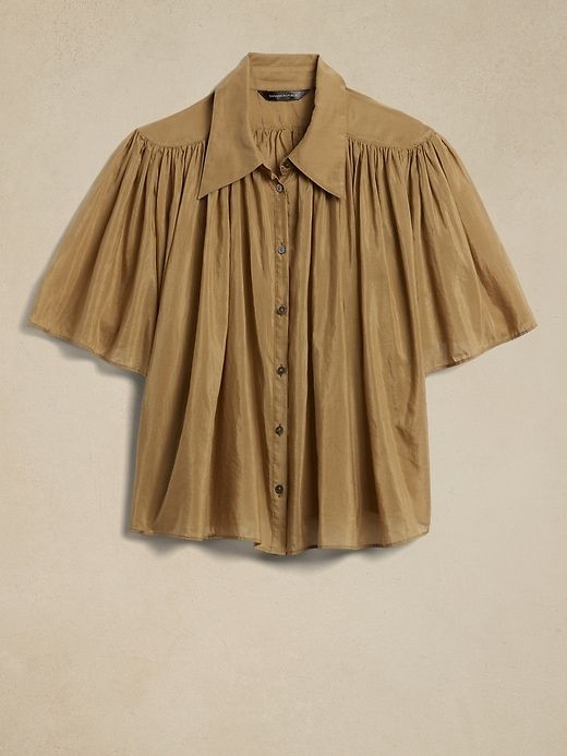Rosalie Cotton-Silk Top sold by Banana Republic product image thumbnail 4