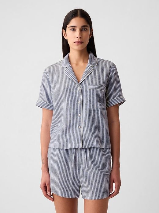 Linen-Blend PJ Shirt sold by GAP