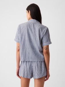 Linen-Blend PJ Shirt sold by GAP