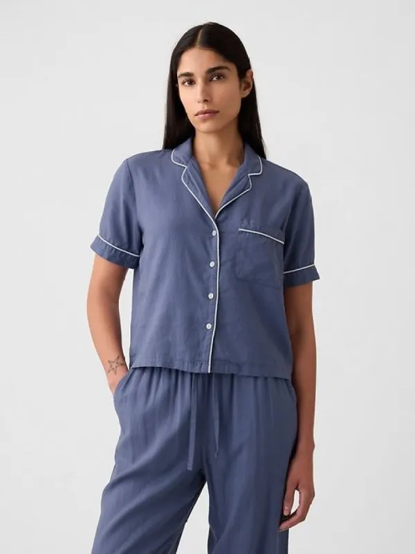 Linen-Blend PJ Shirt sold by GAP