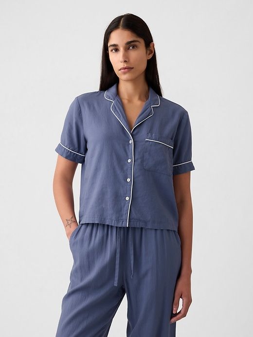 Linen-Blend PJ Shirt sold by GAP