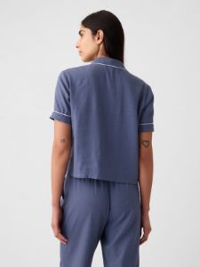 Linen-Blend PJ Shirt sold by GAP