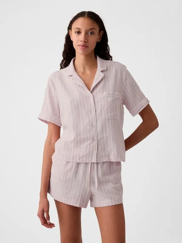 Linen-Blend PJ Shirt sold by GAP