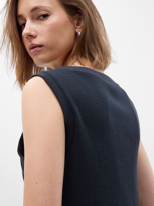 Waffle Henley PJ Tank Top sold by GAP product image thumbnail 3