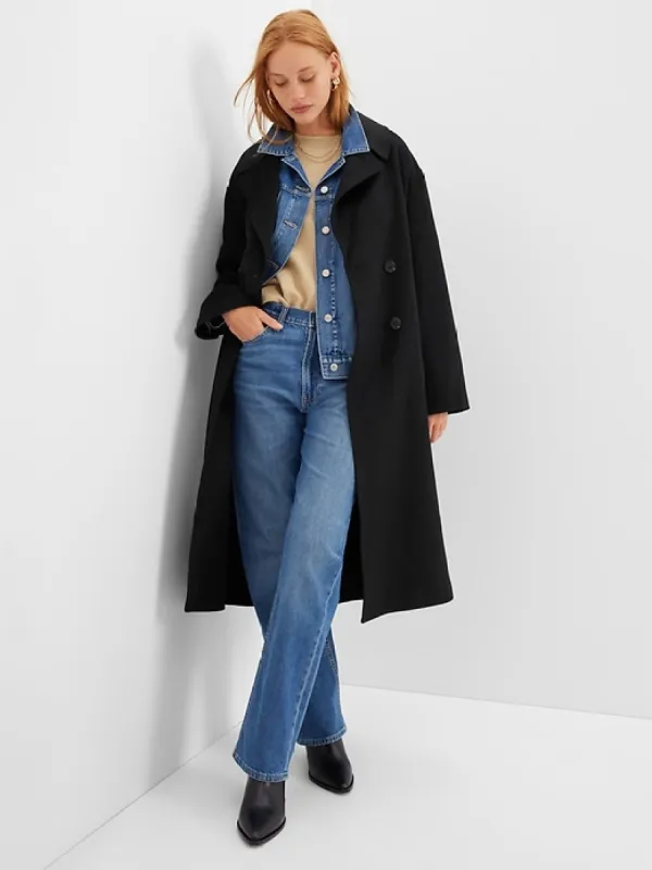 Recycled Double-Faced Wool Wrap Coat sold by GAP