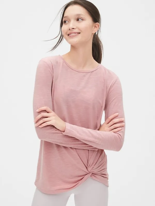 GapFit Breathe Long Sleeve Twist-Front Top sold by GAP