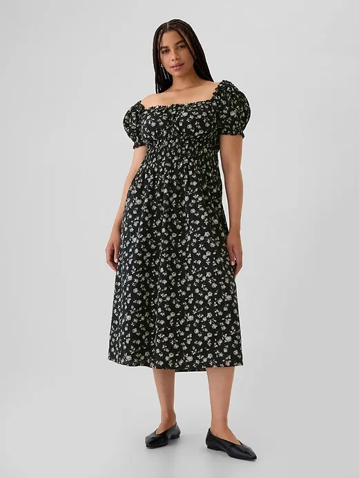 Smocked Midi Dress sold by GAP product image thumbnail 5