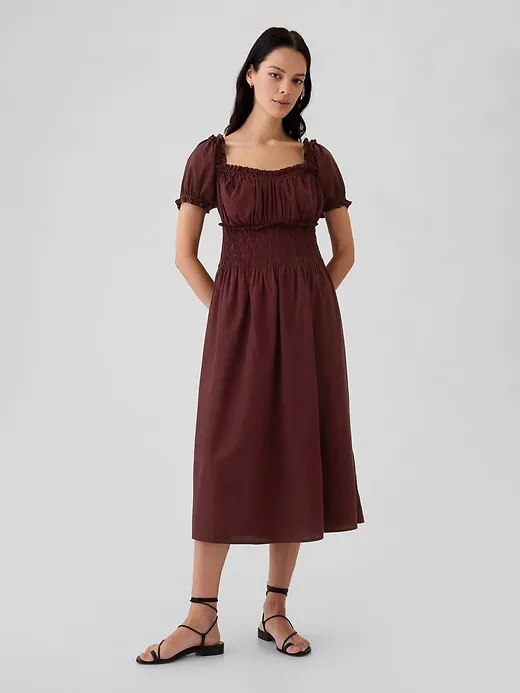 Smocked Midi Dress sold by GAP