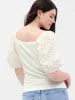 Modern Eyelet Puff Sleeve Sweetheart T-Shirt sold by GAP