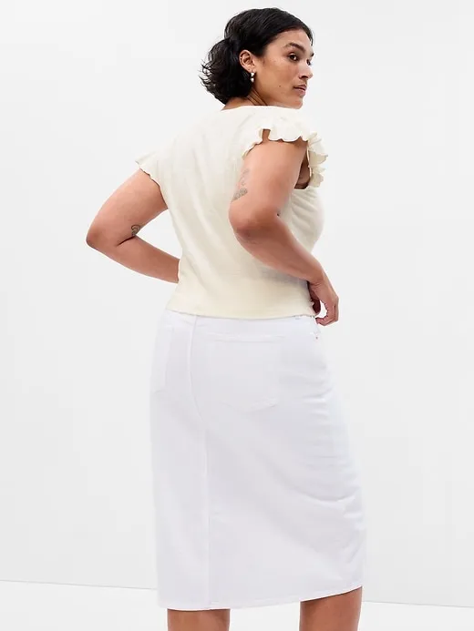 Essential Rib Ruched T-Shirt sold by GAP product image thumbnail 5