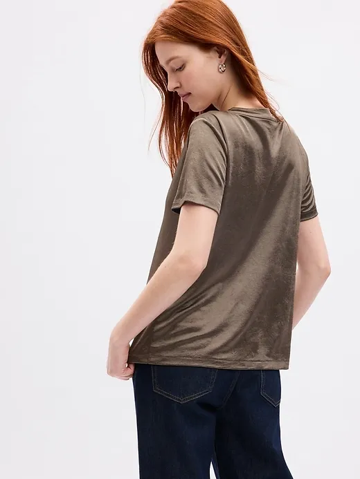 Vintage Satin V-Neck T-Shirt sold by GAP product image thumbnail 2