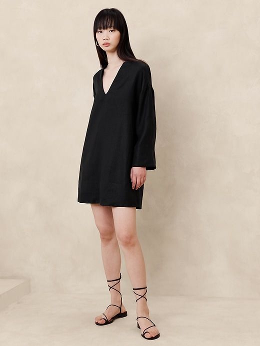 European Linen Kaftan Mini Dress sold by Banana Republic
