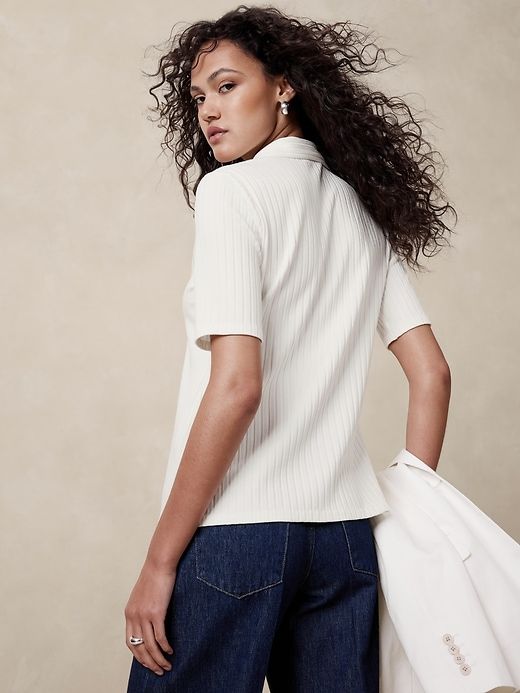 Sur Ribbed Short-Sleeve Resort Shirt sold by Banana Republic product image thumbnail 2