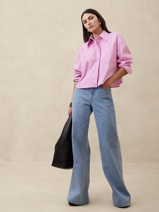 The Boxy Crop Shirt sold by Banana Republic