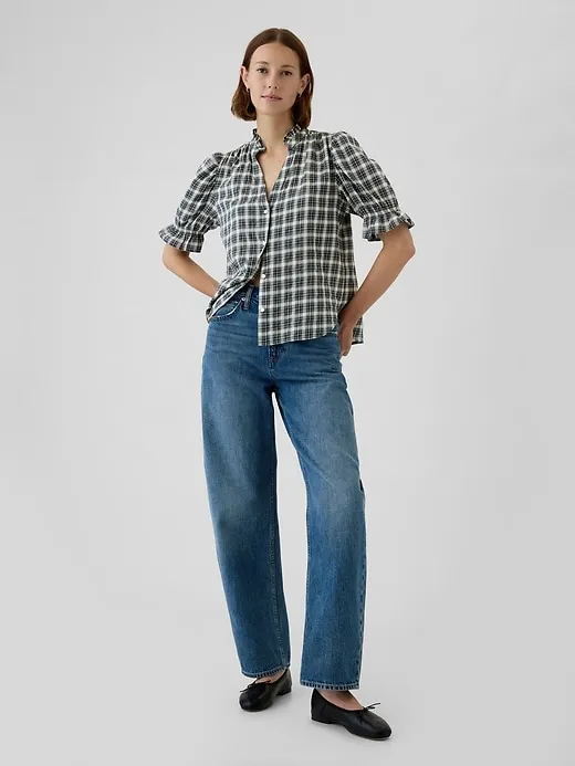 Ruffled Puff Sleeve Shirt sold by GAP product image thumbnail 3
