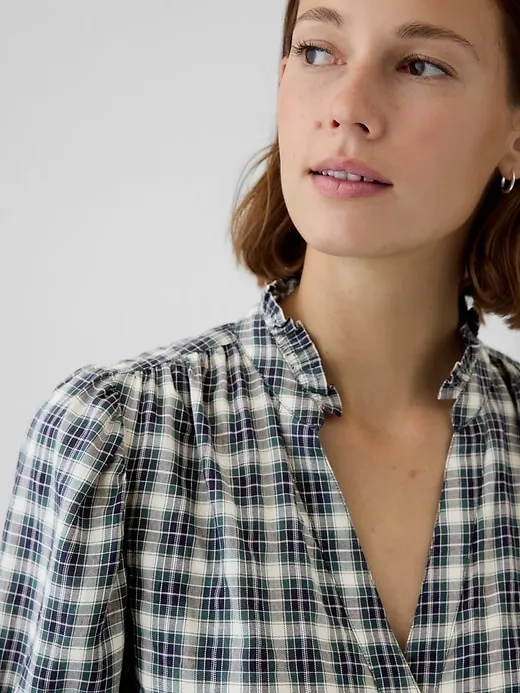 Ruffled Puff Sleeve Shirt sold by GAP product image thumbnail 4