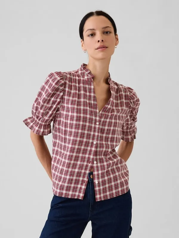 Ruffled Puff Sleeve Shirt sold by GAP